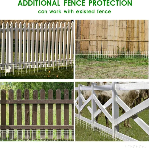 Miniatura 5 de Valla de barrera de animales sin excavación de 24 x 15 pulgadas, paquete de 10 vallas protectoras blancas con espacio de púas de 1.5 pulgadas