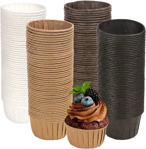 200 forros para magdalenas, tamaño estándar, tazas para hornear, envoltorios a prueba de grasa, soportes de papel para cupcakes para bodas, fiestas