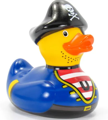 Juguete de baño de pato de goma pirata de Bud Duck | Elegante embalaje de regalo - "Shiver me timbers!" | Seguro para niños | Coleccionable