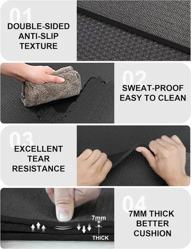 Miniatura 3 de Tapete de ejercicio grande de 8 x 5 pies 12 x 6 pies para gimnasio en casa, tapete de ejercicio resistente para suelo de gimnasio, esterilla