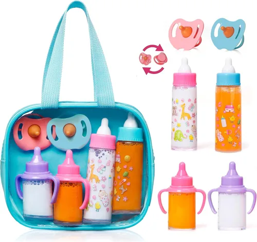 Miniatura 13 de fash n kolor My Sweet Baby Muñeca que Desaparece Juego de Alimentación Cuidado del Bebé Juego de Alimentación para Muñecas de 6 Piezas
