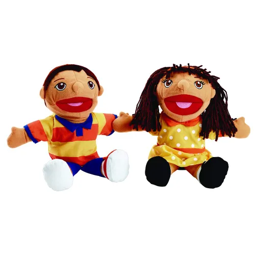 Miniatura 6 de Excellerations Marionetas multiculturales alrededor del mundo para niño y niña, 14 pulgadas de alto (6 marionetas de mano), para uso en el aula