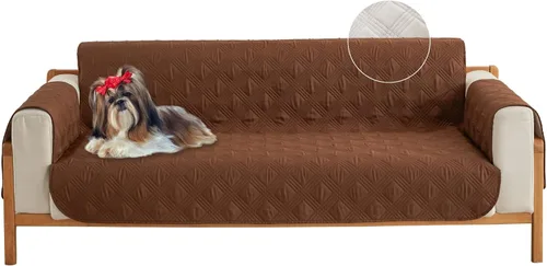 Miniatura 14 de Qubjus Funda de sofá de 2 plazas Revesible para sofá de 2 cojines, lavable, protector de muebles con correas elásticas para perros, mascotas, niños