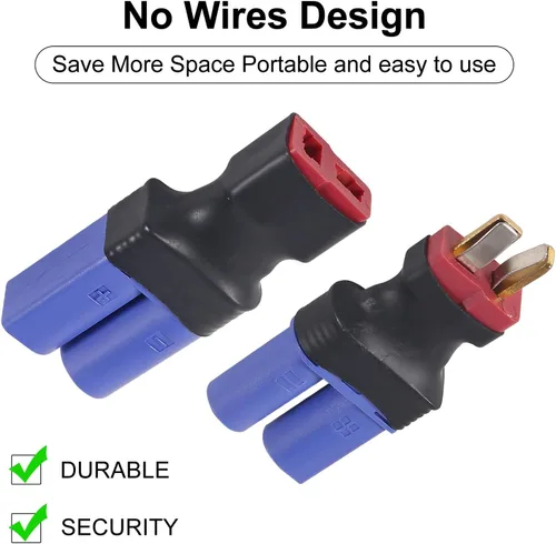 Miniatura 3 de 4 unids EC5 a T-Plug Deans Estilo Macho Hembra RC Adaptador EC5 Macho a T-Plug Hembra, EC5 Hembra a T-Plug Macho para RC Lipo Batería