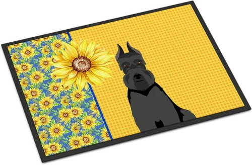 Miniatura 209 de Caroline's Treasures WDK5313MAT Airedale Terrier - Tapete para puerta delantera de 18 x 27 pulgadas, diseño de girasoles de verano, para entrada