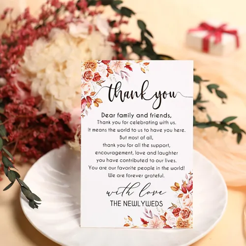 Miniatura 5 de Chinco 100 tarjetas de agradecimiento de boda, diseño de lugar de agradecimiento, para boda, 4 x 6 pulgadas, para fiesta, recepción, ensayo, cena