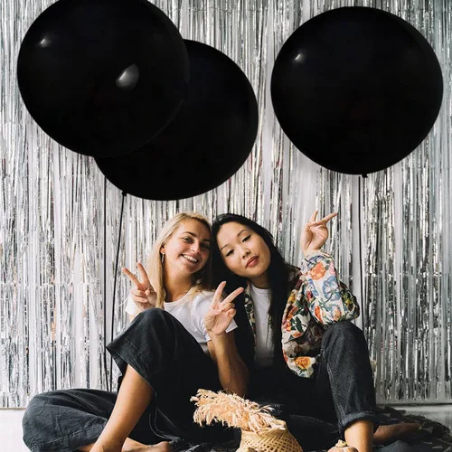 Miniatura 7 de 15 globos grandes de látex de 24 pulgadas, color negro, globos gigantes resistentes para bodas, baby shower, cumpleaños, suministros de fiesta