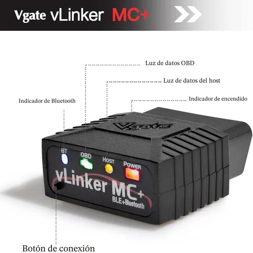 Miniatura 2 de Vgate vLinker MC+ Bluetooth OBD2 Herramienta de escaneo de diagnóstico de auto para iOS, Android, Windows