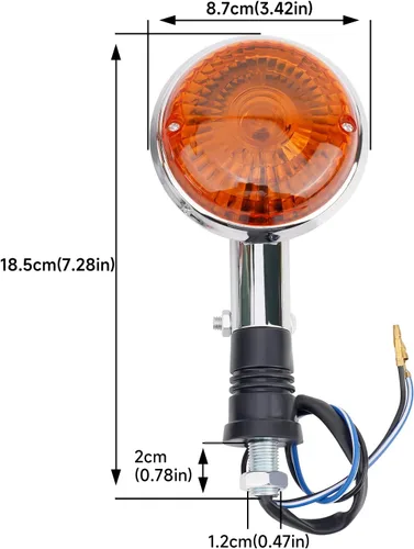 Miniatura 6 de AHL Luz indicadora de giro compatible con: Yamaha Virago 700 1984-1987/Virago 750 1981-1997/XV920 XV 920 Virago 920 1981-1983/Vmax 1200 1985 1986