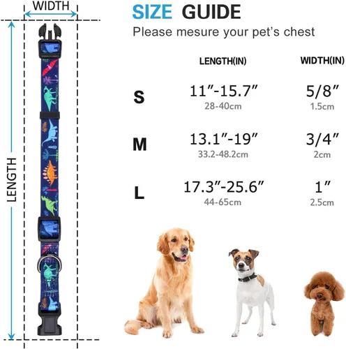 Miniatura 6 de Collar de perro para perros pequeños con patrón floral para hembras y perros, talla S