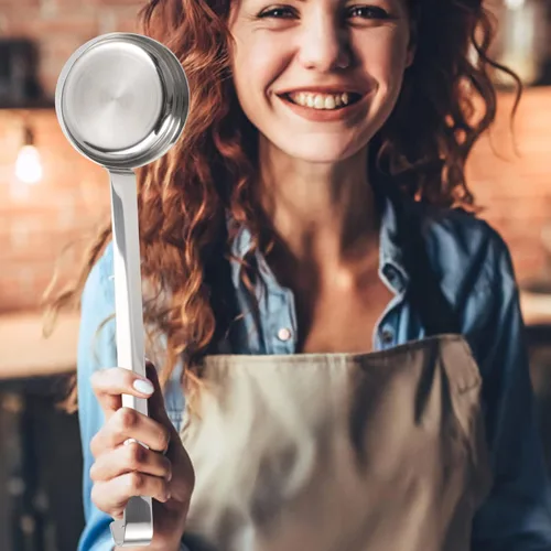 Miniatura 8 de Cucharones con gancho para cucharas y cucharones, cucharón para sopa, cuchara para el hogar, medición de pizza con acero inoxidable para hornear