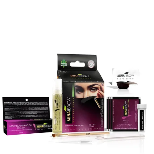 Miniatura 22 de MINA iBrow Kit de Color de Henna Profesional para Cabello con Paquete Combinado de Pincel Cubre Cabello Canoso - Dura hasta 6 semanas Sin