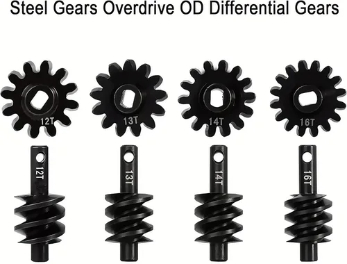 Miniatura 6 de 2 piezas de engranajes diferenciales de eje de acero 13T/2T engranaje helicoidal diferencial de sobremarcha delantero y trasero para Axial SCX24 2