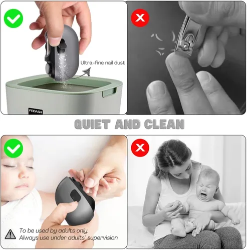 Miniatura 7 de Cortauñas eléctrico para personas mayores, lima de uñas eléctrica con luz y almacenamiento de uñas integrado, cortaúñas seguro, cortaúñas eléctrico