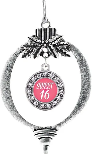 Miniatura 48 de Inspired Silver - Twin One - Adorno festivo de Navidad de plata - Adorno festivo de árbol de Navidad con dije de círculo y circonita cúbica