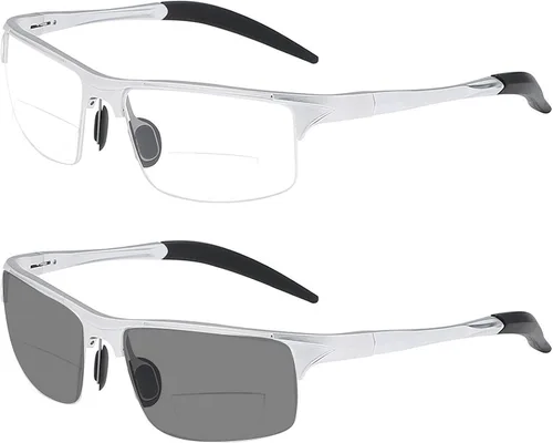 Miniatura 10 de Lentes de lectura multifocales de magnesio de aluminio para hombre, presbicia, hipermetropía, gafas bifocales, sol fotocromáticas, NX