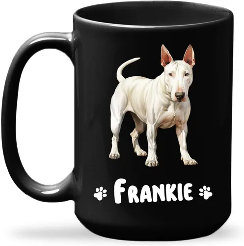 Miniatura 17 de Taza de viaje negra personalizada con nombre a elegir de 11 onzas, 15 onzas, taza de cerámica personalizada para perros Chihuahua, regalo