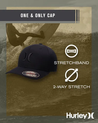 Miniatura 2 de Hurley Gorra de béisbol para hombre - Flexfit - Gorras de béisbol ajustadas para hombre (tamaños: S-XL)
