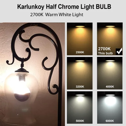 Miniatura 6 de Bombillas de luz media cromada, punta media naranja, regulables de 6 W (equivalente a 60 vatios), bombillas LED Ediosn, blanco suave 2700 K