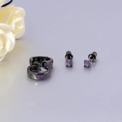 Miniatura 84 de CiNily Aretes Huggie de ópalo con bisagras, chapados en oro, hipoalergénicos, pequeños aretes de aro para mujeres, adolescentes, niñas, hombres