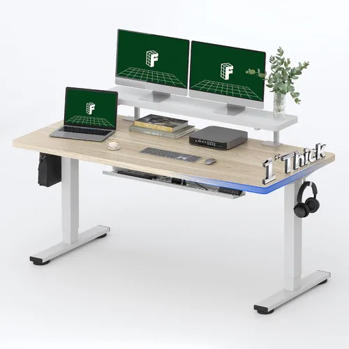 Miniatura 13 de FLEXISPOT Escritorio Eléctrico de Pie de Una Pieza, 40 x 24 Pulgadas Escritorio Ajustable con Superficie Sin Costuras, Controlador de Memoria