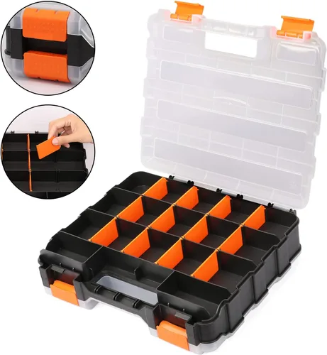 Miniatura 3 de EMENTOL Organizador de herramientas de doble cara con polímero resistente a los impactos y separadores de plástico extraíbles personalizables