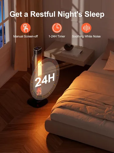 Miniatura 5 de Uthfy Calentador de espacio de 32 pulgadas para habitación grande, calentadores eléctricos portátiles de torre de 1500 W para uso en interiores