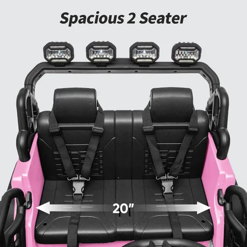 Miniatura 7 de Hikiddo - Camioneta eléctrica de paseo de 2 plazas, vehículo de juguete de 24 V 4x4 para niños de 4 a 8 años con control remoto, neumáticos EVA