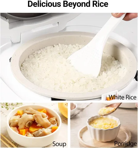 Miniatura 5 de Joydeem Arrocera de cerámica FD20S-W, 4 tazas de ollas de arroz sin cocer con olla interior de cerámica pura, inicio de oferta las 24 horas, 2 L