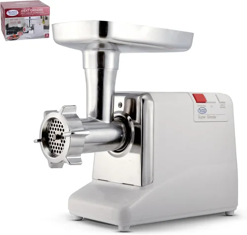 Alpine Cuisine Picadora de carne eléctrica de acero inoxidable de 1000 W con aprobación UL, bandeja de carne de alta capacidad, máquina de relleno