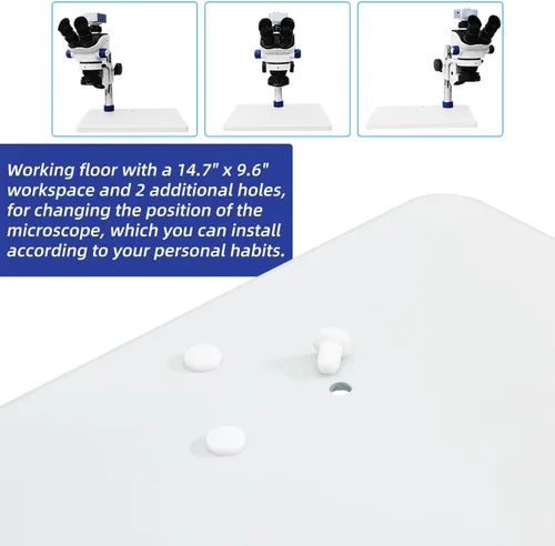 Miniatura 8 de HengTianMei Microscopio de zoom estéreo trinocular TX-350E equipado con una cámara 4K, oculares WF10x, aumento 7X-50X, microscopio de soldadura