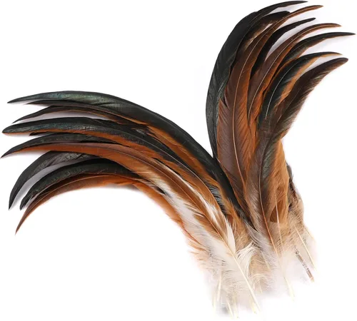 Miniatura 48 de Holmgren Plumas de Cola de Gallo Color Blanco Hueso - 60 piezas Plumas de Cola de Gallo Grandes de 12-14 pulgadas al Por Mayor para Manualidades