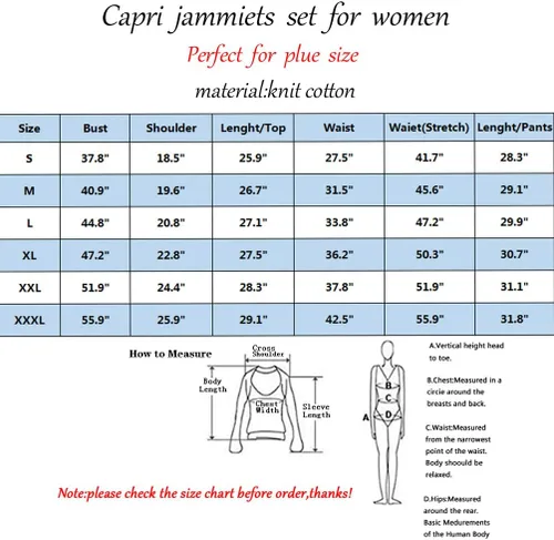 Miniatura 5 de ENJOYNIGHT - Conjunto de pijama para mujer, ropa de dormir de algodón con camiseta y pantalones capri, lindos pijamas