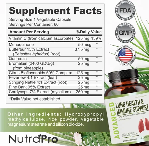 Miniatura 6 de Suplemento de apoyo inmunológico y salud pulmonar – Limpieza y desintoxicación pulmonar con vitaminas inmunitarias para mejores pulmones, defensa