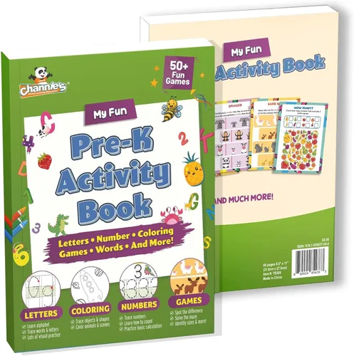 Miniatura 8 de Channie's Libro de actividades de borrado en seco de pre-K, libro de ejercicios preescolar con divertidas actividades educativas de aprendizaje
