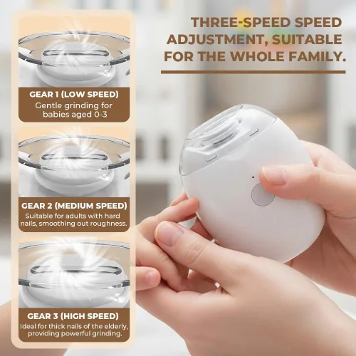 Miniatura 4 de Cortaúñas eléctrico automático 2026 Molinillo de uñas recargable por USB con luz LED Herramienta silenciosa de cuidado de uñas de 3 velocidades