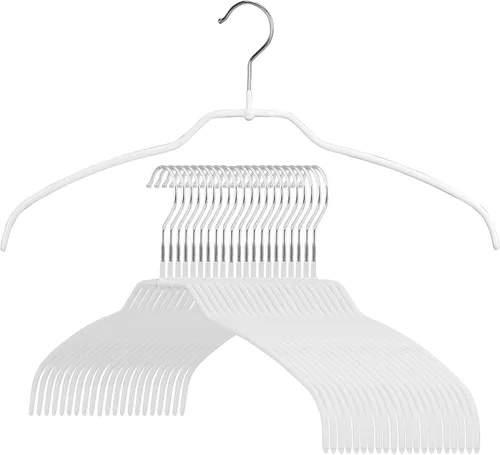 Miniatura 26 de Mawa by Reston Lloyd Silhouette - Percha de camisa antideslizante que ahorra espacio, estilo 42 pies, paquete de 180, color blanco