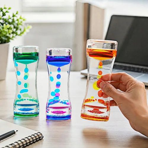 Miniatura 7 de Oneshow Liquid Motion Bubbler - Juguetes sensoriales coloridos de aceite y agua, reloj de arena, temporizador, actividad, juguete fidget para niños