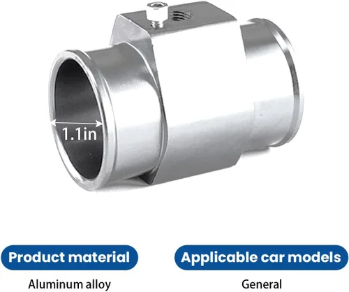 Miniatura 2 de zipelo Tubo de Junta de Temperatura de Agua, Adaptador de Sensor de Temperatura de Agua de Aleación de Aluminio para Automóvil, Abrazaderas