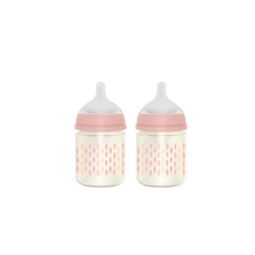Miniatura 15 de Suavinex Bonhomia - Biberón de vidrio con pezón de silicona SX PRO, biberones anticólicos, biberones para bebés amamantados, flujo medio, 3 meses, 8