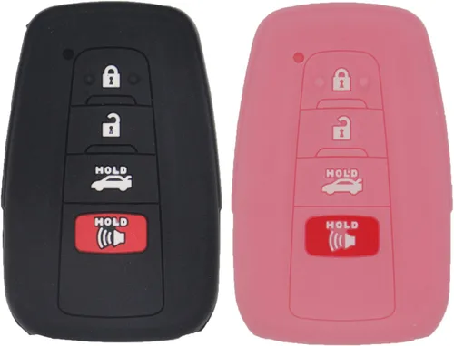 Miniatura 13 de LemSa Funda protectora de silicona para llavero de Toyota Camry C-HR Prius 2017 2018 2019 2020 HYQ14FBC, 2 unidades, color negro