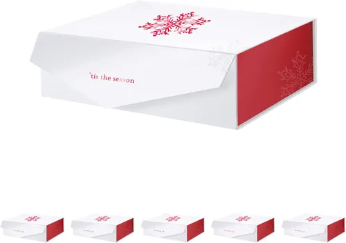 Miniatura 17 de PACKHOME Caja de regalo de 9 x 6.5 x 3.8 pulgadas, caja plegable rectangular con tapa magnética para embalaje de regalo (rosa mate, textura de grano)