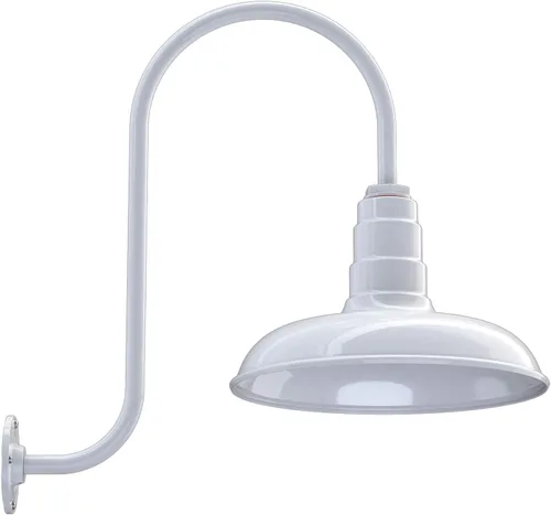 Miniatura 49 de Steel Lighting Co. Topanga - Luz de granero Montaje en pared al aire libre Domo de 14 pulgadas Cuello de cisne de 11 pulgadas Luz de garaje