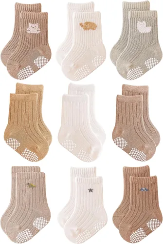 Miniatura 11 de Calcetines antideslizantes para bebés, calcetines antideslizantes para niñas y niños recién nacidos, calcetines antideslizantes casuales