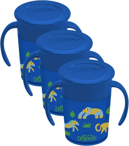 Dr. Brown's Milestones™ Cheers360™ Taza, azul, de 7 oz (Paquete de 3)