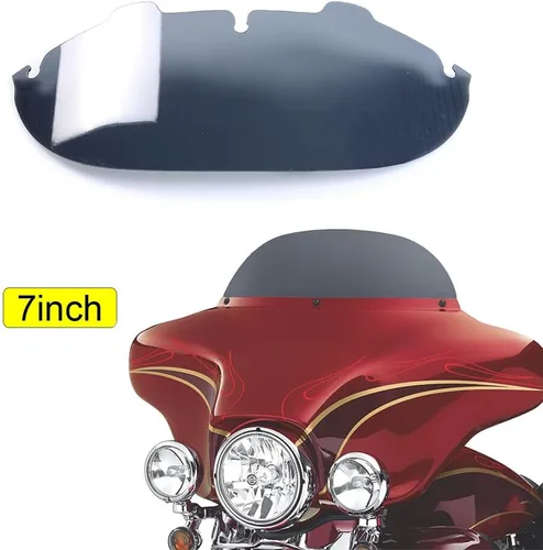Miniatura 2 de Parabrisas entintado ahumado de 7 pulgadas compatible con Harley Davidson Touring Electra Glide Street Glide Tri Glide FLHT FLHTCU Ultra Classic Humo