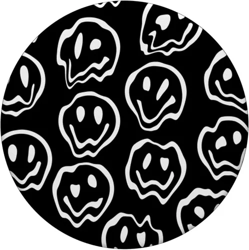 Miniatura 3 de Melting Happy Face Drippy Negro Blanco Estético Cara triste PopSockets PopGrip estándar