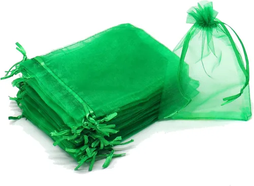 Miniatura 34 de Dealglad 100pcs Drawstring Organza bolsas de joyería caramelo para fiestas, casamientos, regalos Amarillo