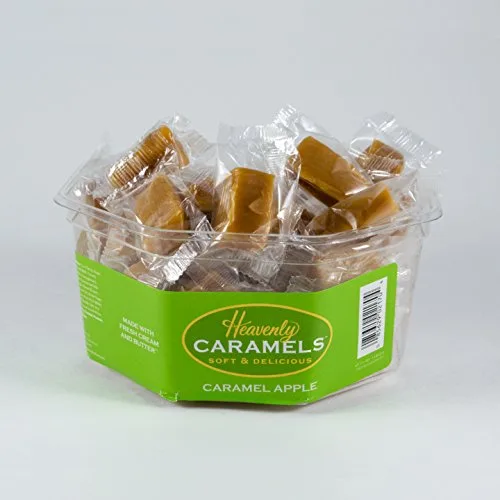 J Morgan Confections Heavenly Caramel | Sabor a manzana caramelo | 45 unidades | Caramelos de caramelo de mantequilla gourmet suaves y masticables |