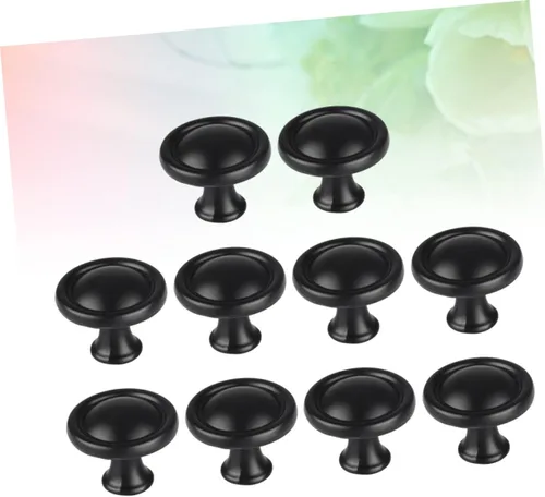 Miniatura 8 de OSALADI 20pcs aleación de aluminio manijas de gabinete redondo puerta tira hardware negro para gabinetes